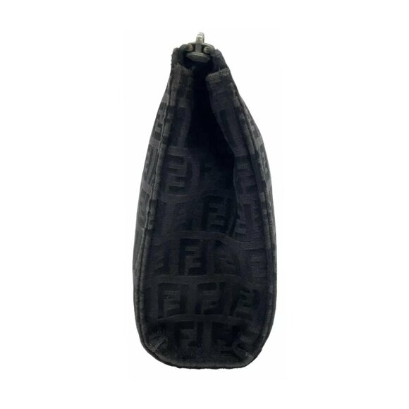 Fendi Zucca Pattern Zucchino Canvas Nylon Black Pouch 80-012625 - Picture 6 of 16